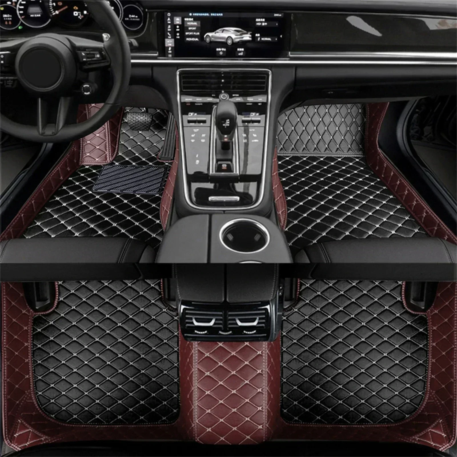 Color Splicing Car Floor Mats  - Car Floor Mat ulasan dan harga