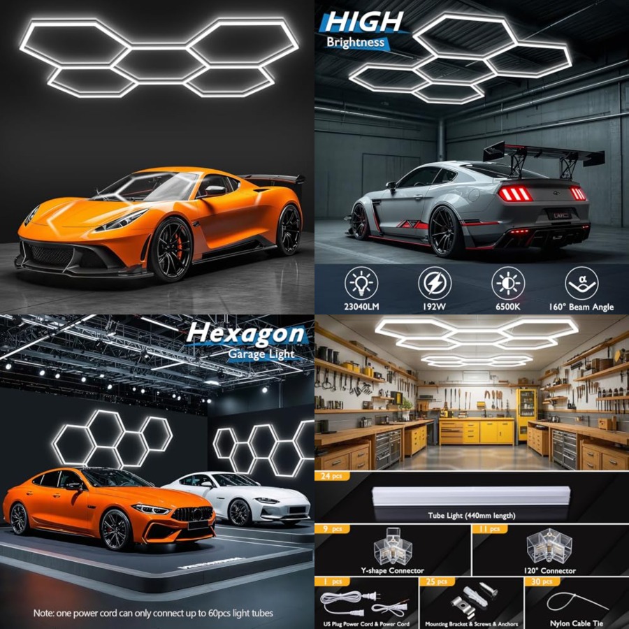 Hexagon Garage Lights, LED Hon - Car Led Light ulasan dan harga